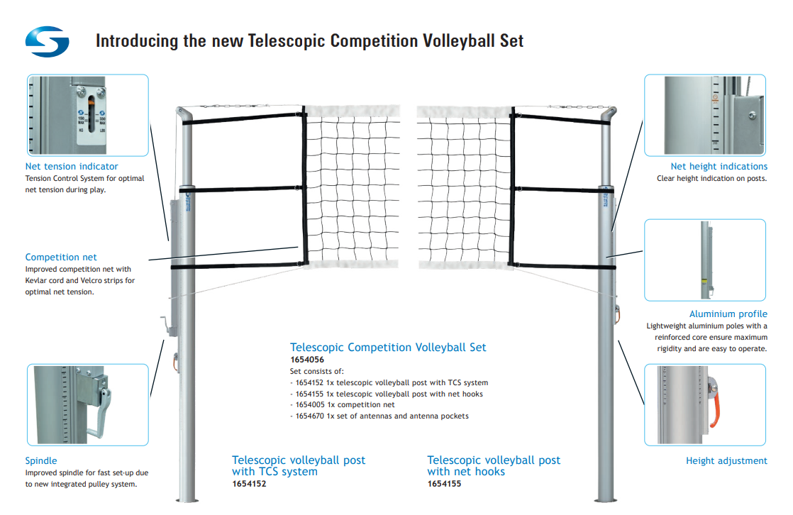 Telescopic Competition Volleyball Set